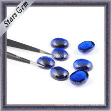 Corindón sintético 34 # Sapphire Ovalado Cabochon para la joyería de la manera